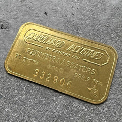 Engelhard Industries of Canada 20 Gram Gold Bar Struck .9999+