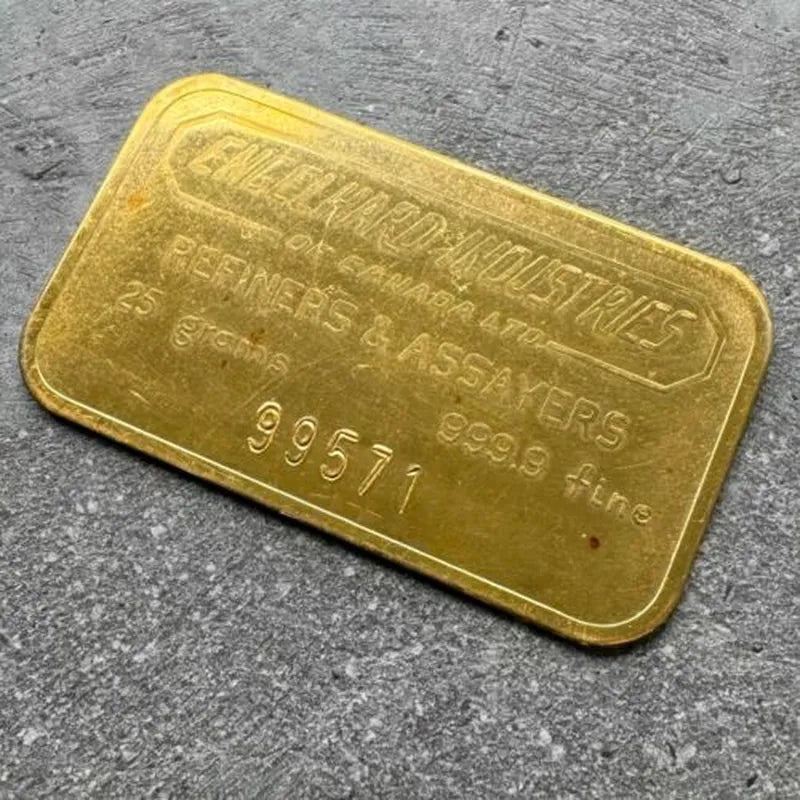 Engelhard Industries of Canada 25 Gram Gold Bar Struck .9999+