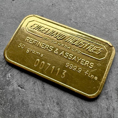 Engelhard Industries of Canada 50 Gram Gold Bar Struck .9999+