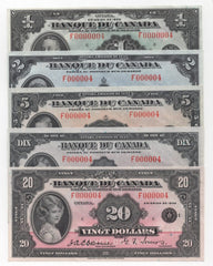 Incredible Low Number 4 Set of 1935 Banknotes