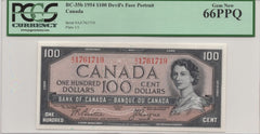 1954 Devil Face $100 PCGS Gem 66 PPQ