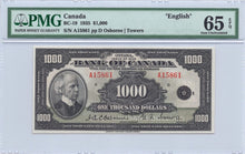 Load image into Gallery viewer, 1935 $ 1000 Bank of Canada BC-19 English PMG GEM UNC - 65 EPQ
