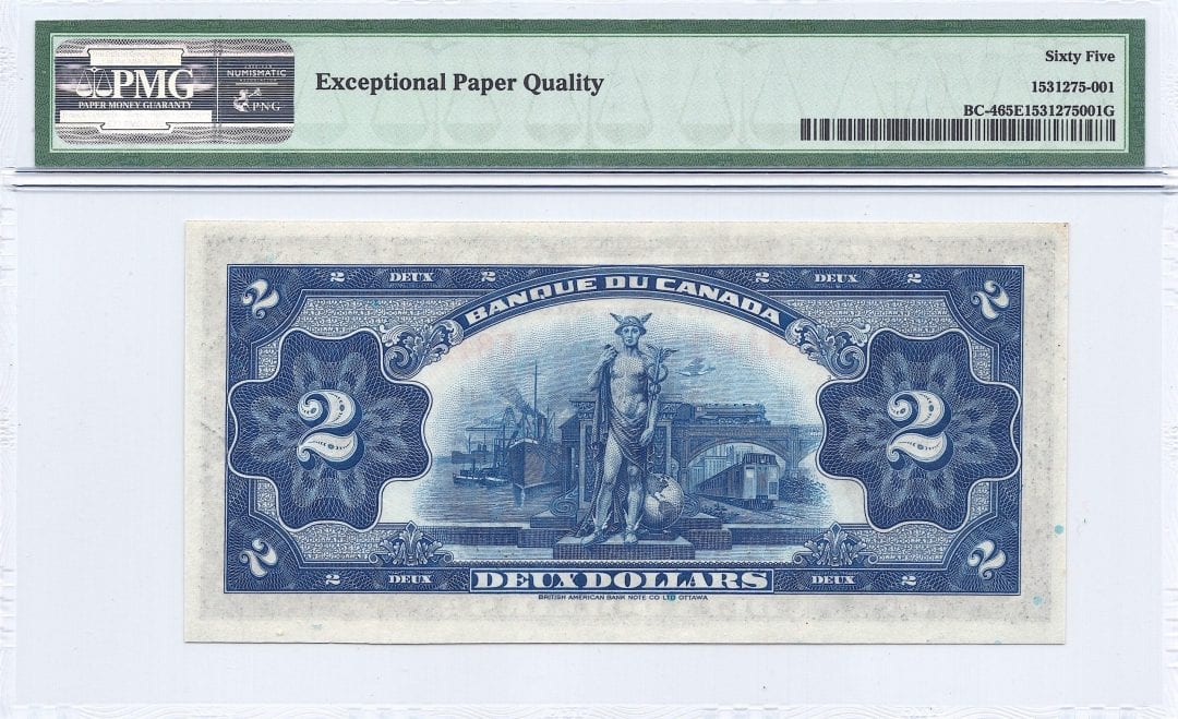 1935 $ 2 Bank of Canada DC-4 French PMG GEM UNC – 65 EPQ