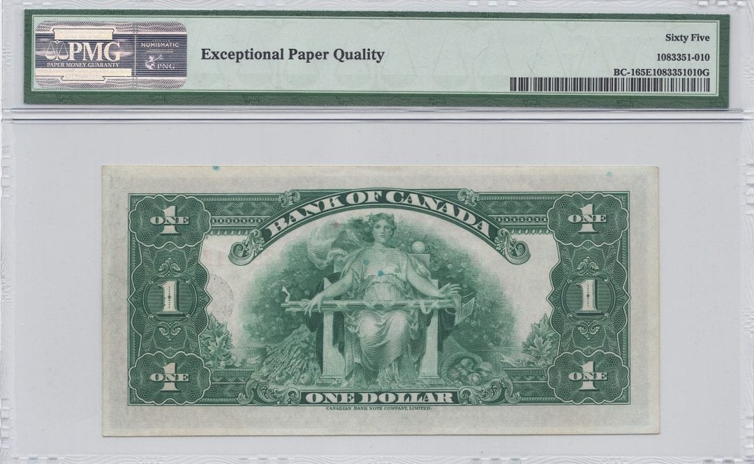 1935 $1 Bank of Canada BC-1 English PMG GEM UNC - 65 EPQ