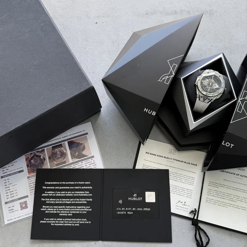 Hublot Big Bang Sang Bleu Diamond Set 418.NX.5107.RX.1604.MXM20 – Box / Papers