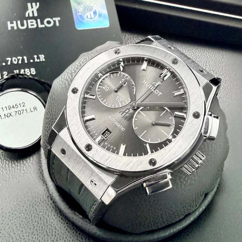 Hublot Classic Fusion Racing Grey 521.NX.7071.LR Automatic Titanium Box/ Papers
