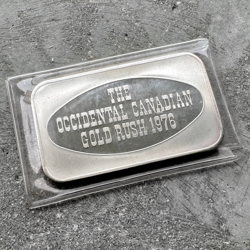 Vintage Johnson Matthey 1oz Silver - The Occidental Canadian Gold Rush 1976