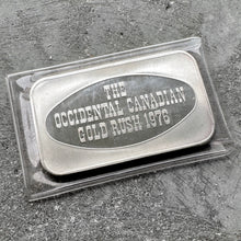 Load image into Gallery viewer, Vintage Johnson Matthey 1oz Silver - The Occidental Canadian Gold Rush 1976
