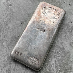 Vintage Johnson Matthey & Mallory 1/2 Kilo with nice pour lines