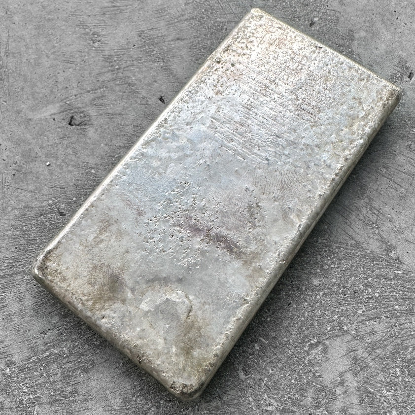 Vintage Johnson Matthey London 10oz poured silver bar