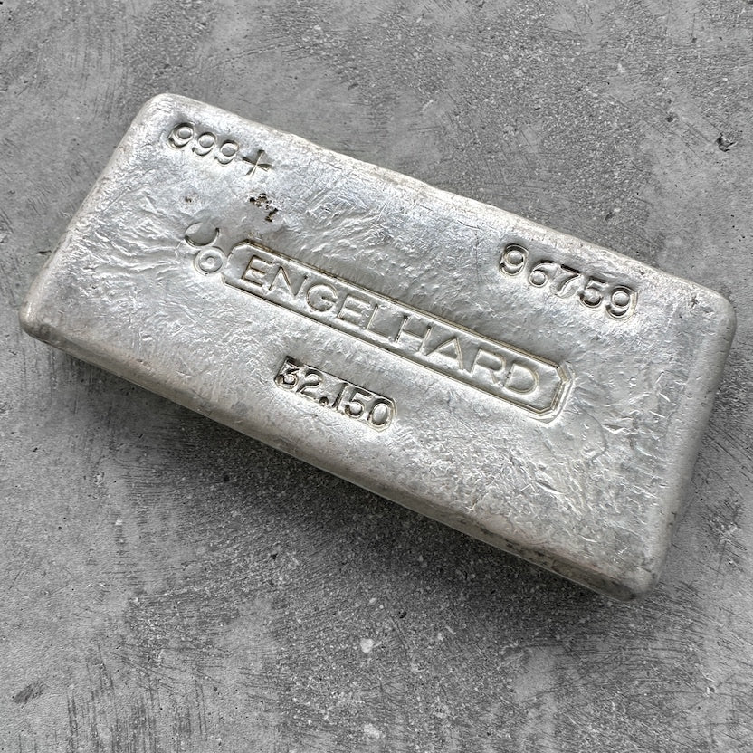 Vintage Engelhard Kilo poured silver bar 32.15oz
