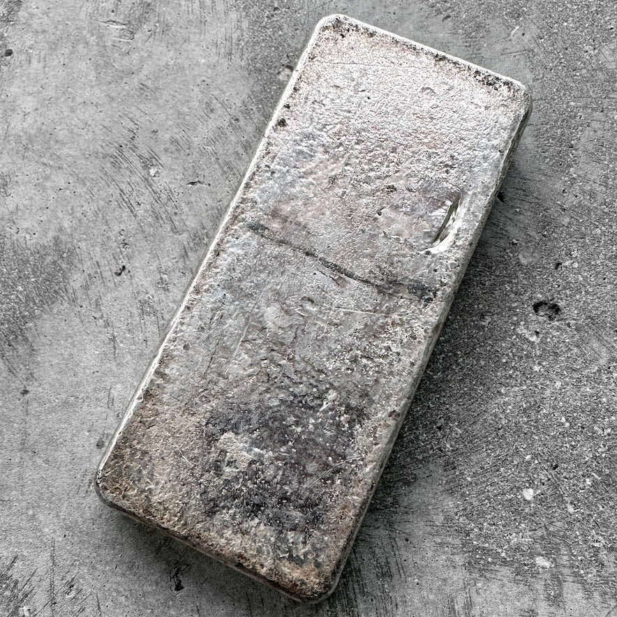Vintage Johnson Matthey Mallory poured silver bar 32.15oz