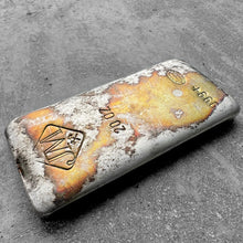 Load image into Gallery viewer, Vintage Johnson Matthey London 20oz poured silver bar rainbow toning
