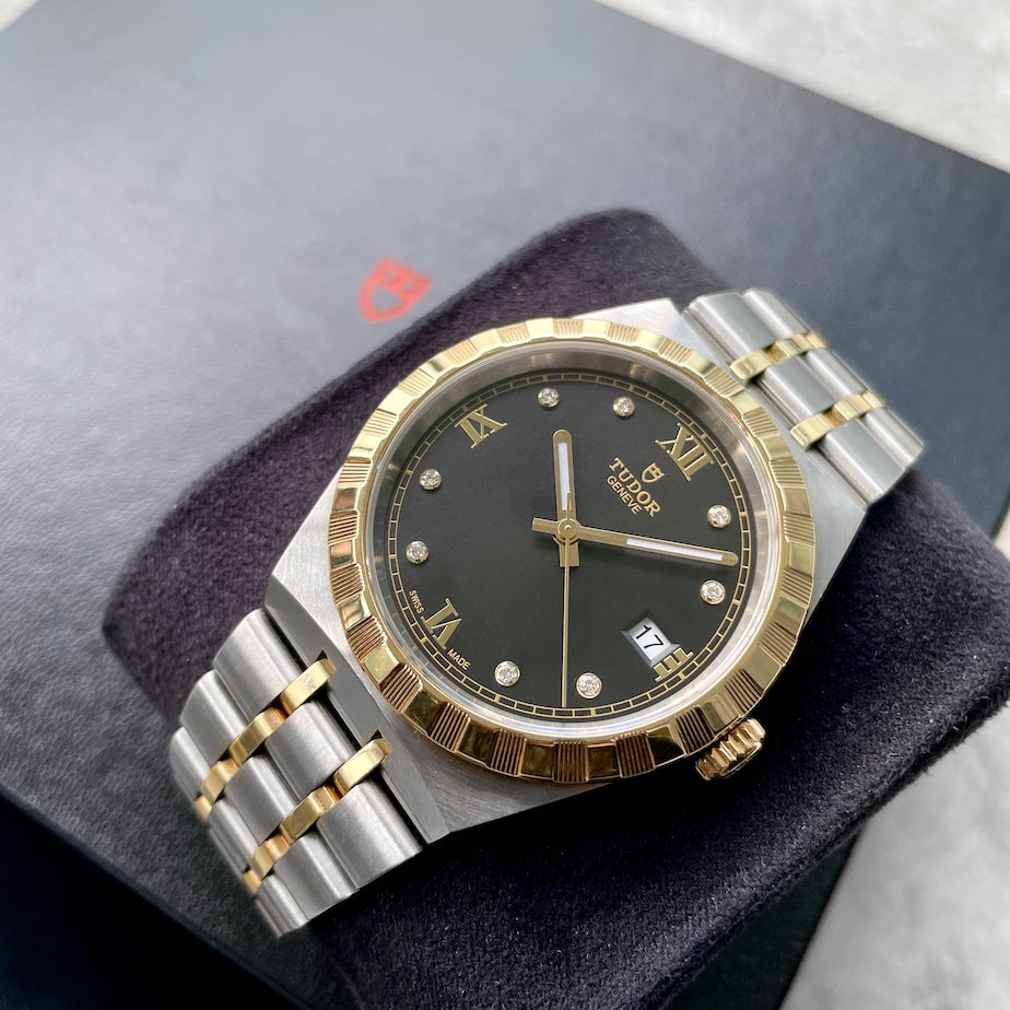 Tudor Two Tone 28503 with factory black diamond dial