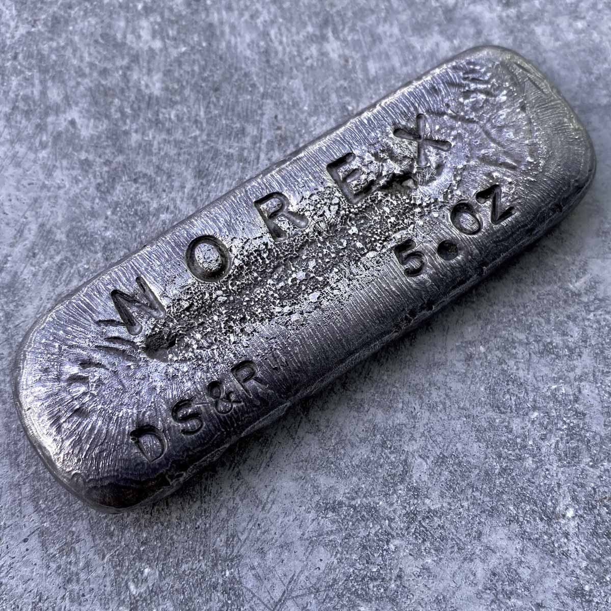 Vintage NOREX 5oz .999 Fine Silver Bar