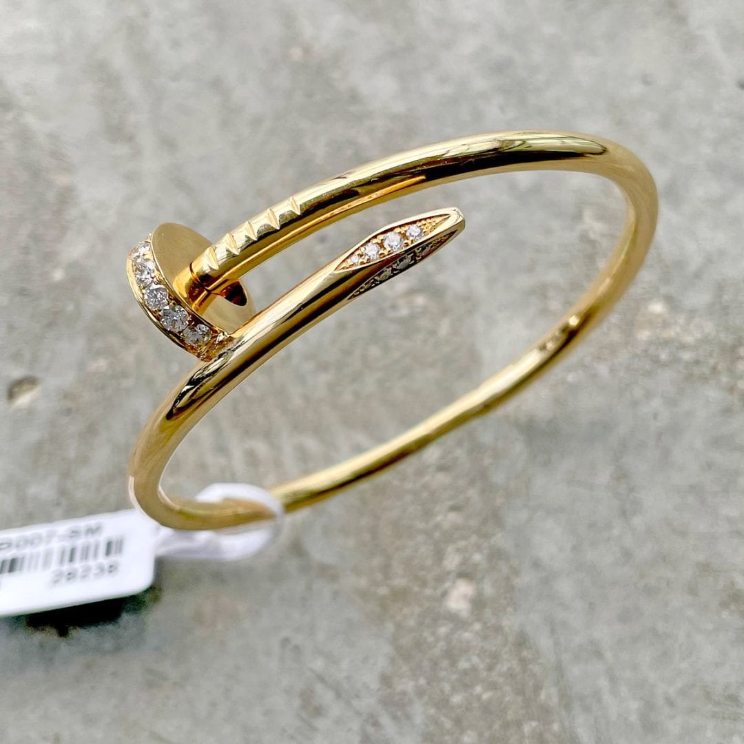 Cartier 18K Yellow Gold Love Bangle Set with Diamonds