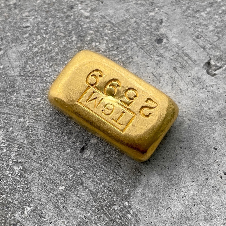 Johnson Matthey Company 1oz TGM Tuscon Gold Mining Poured Bar .999 Fine JMC