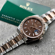 Load image into Gallery viewer, 2021 Rolex 41 mm Datejust 126331 Two Tone Chocolate Dial Rose Gold

