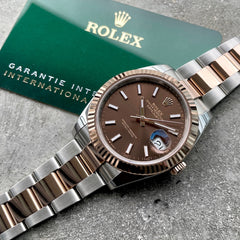 2021 Rolex 41 mm Datejust 126331 Two Tone Chocolate Dial Rose Gold