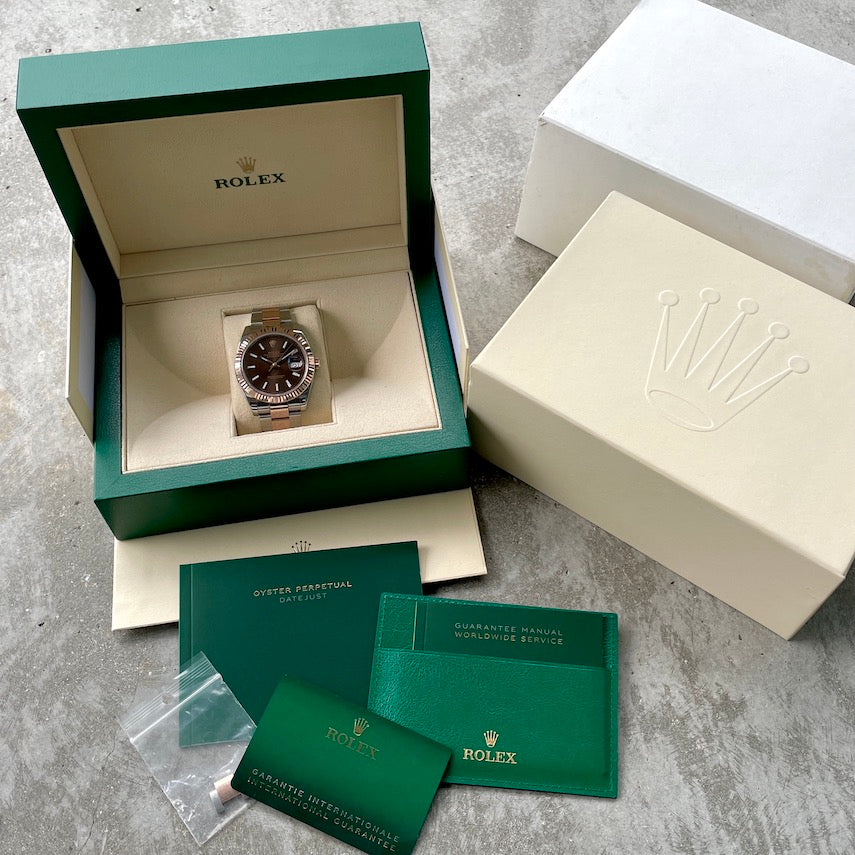 2021 Rolex 41 mm Datejust 126331 Two Tone Chocolate Dial Rose Gold