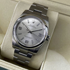 2019 Rolex Oyster Perpetual - Silver dial 116000 Box + Papers