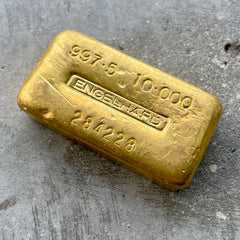 Vintage 10oz Engelhard Gold bar early .9975 purity