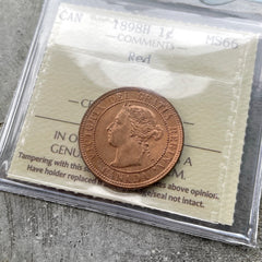 1898 H Canada 1 Cent Penny 1898H ICCS MS 66 Red