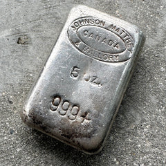 Vintage Johnson Matthey Mallory Canada 5oz Poured Bar