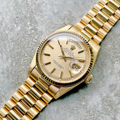1973 Rolex President 1803 Pie Pan Gold Dial in all original Condition! Serviced