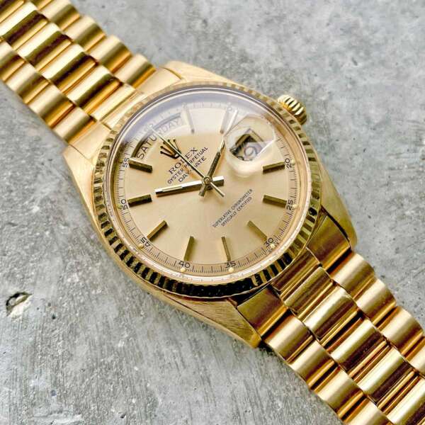 1973 Rolex President 1803 Pie Pan Gold Dial in all original Condition! Serviced