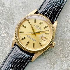 1987 Rolex Date 34mm Automatic 18K solid Gold Dial - 15038