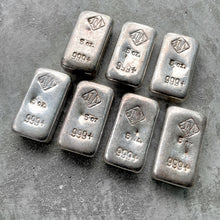 Load image into Gallery viewer, Poured Johnson Matthey 5oz Silver bar
