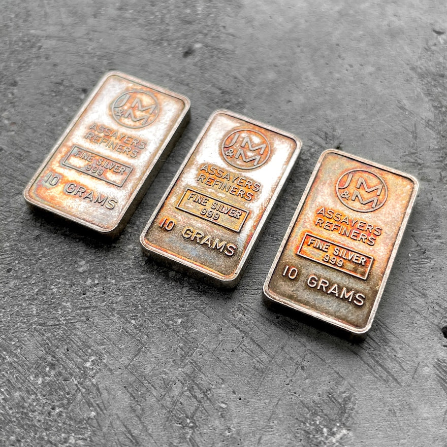 10 Grams Johnson Matthey Mallory JMC Silver bar