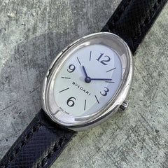 Ladies Bvlgari 18K White Gold Watch 24mm Stunning Oval Shape