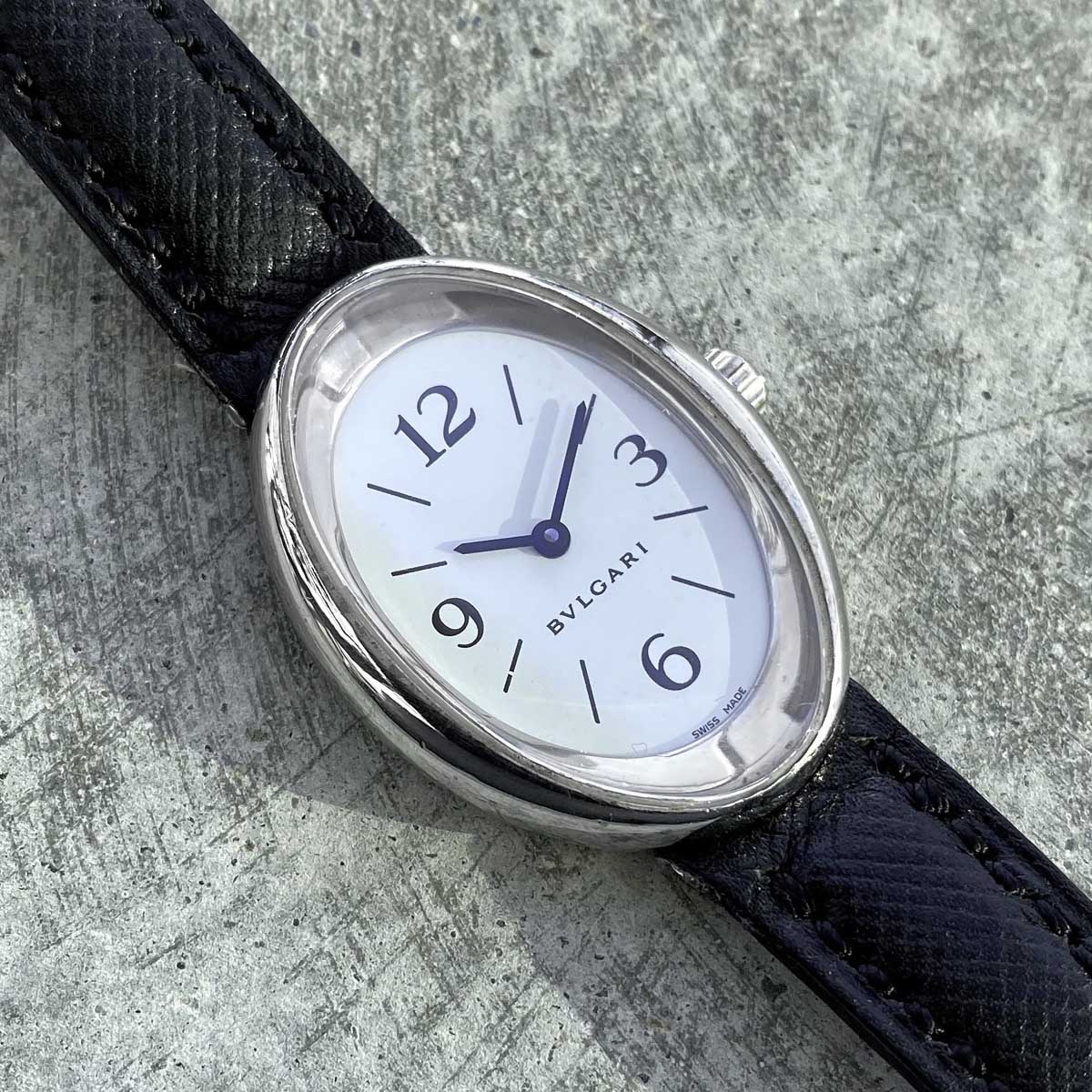 Ladies Bvlgari 18K White Gold Watch 24mm Stunning Oval Shape