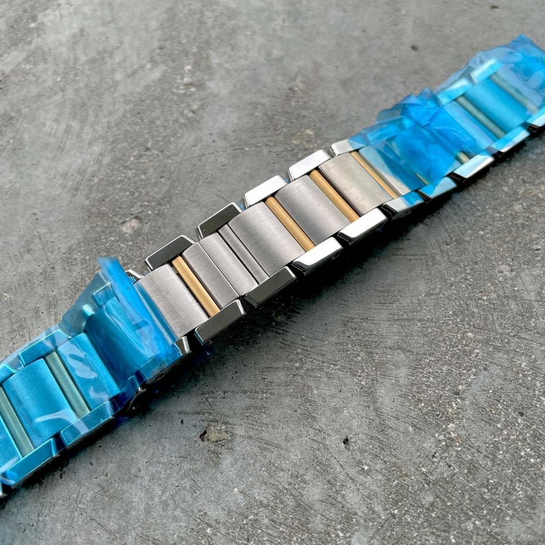 New Authentic Cartier Tank Francaise 19mm Bracelet - Stainless Steel + Gold