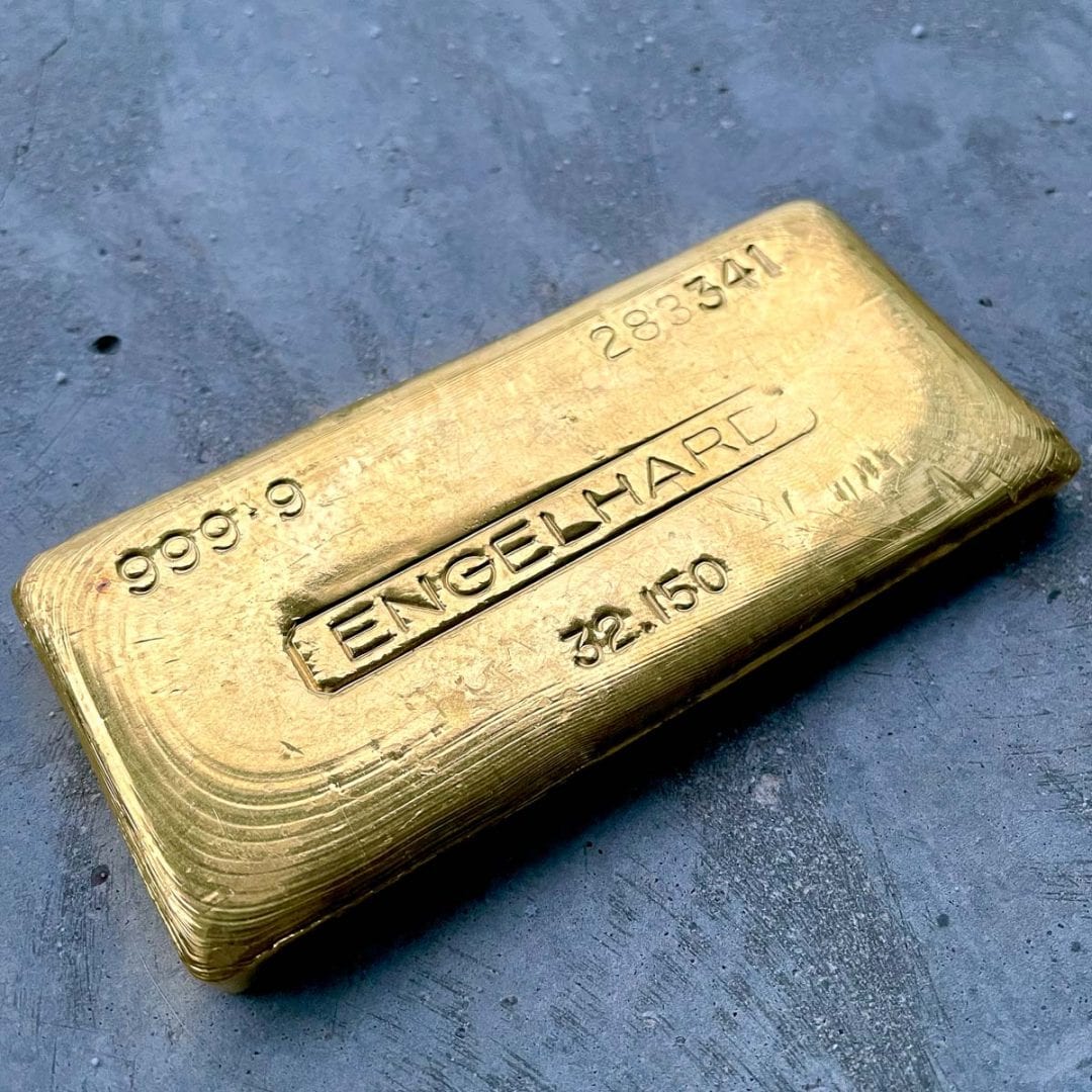 Engelhard 32.15oz Kilo Poured Gold Bar