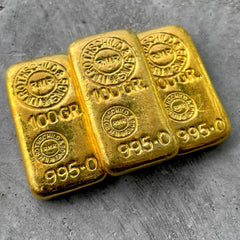Rothschild 100 Gram .9990 Gold Poured Bar