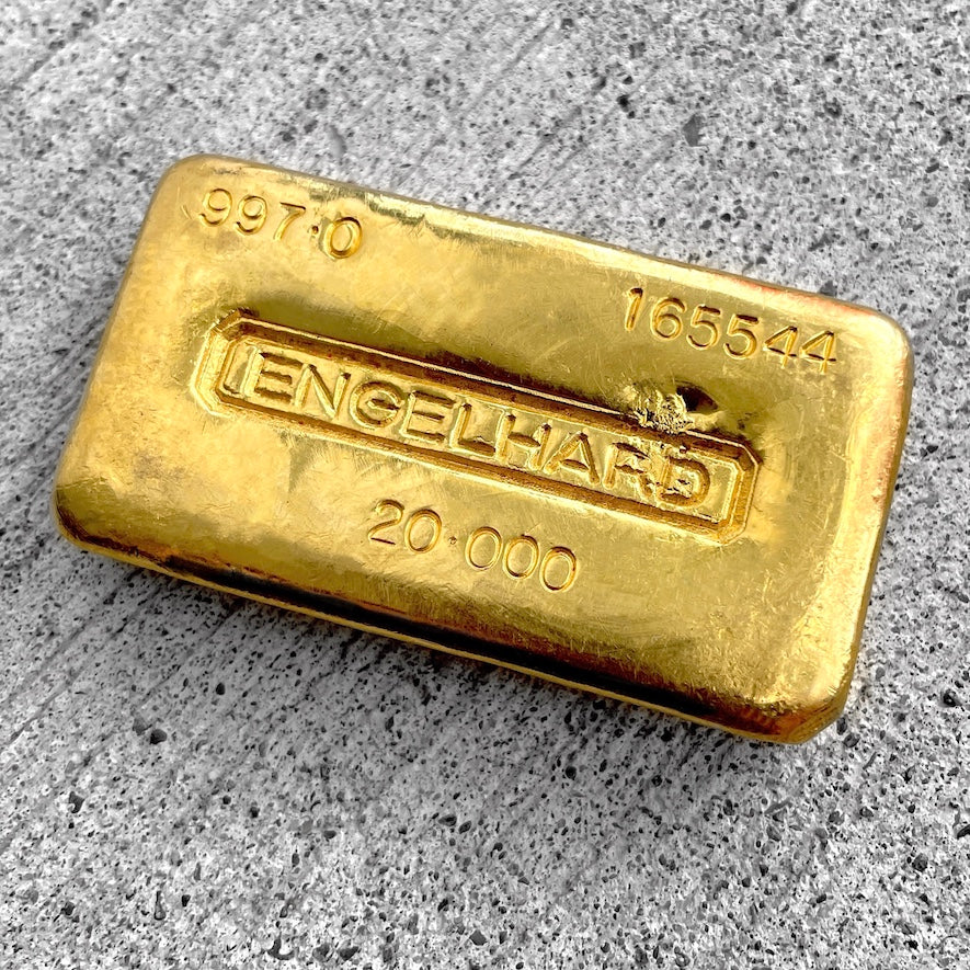 Engelhard Poured 20 oz Gold bar