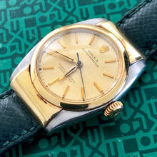 Load image into Gallery viewer, 1954 Rolex Bubble Back 6050 Hooded Lugs 18k - Rare in Two Tone
