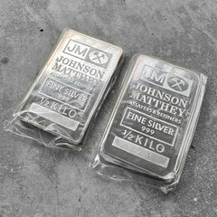 Vintage Johnson Matthey 1/2 Kilo .999 Silver Bar - Sealed