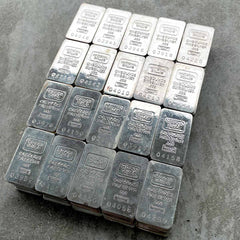 100 x Vintage 1oz .999 Fine Silver bar National Dallas