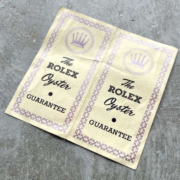 Early Vintage Rolex Original Warranty Papers - Blank