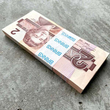 Load image into Gallery viewer, 1986 Bundle of $2 Canada Banknotes 100 Consecutive - Neat Brinks Wrapper!
