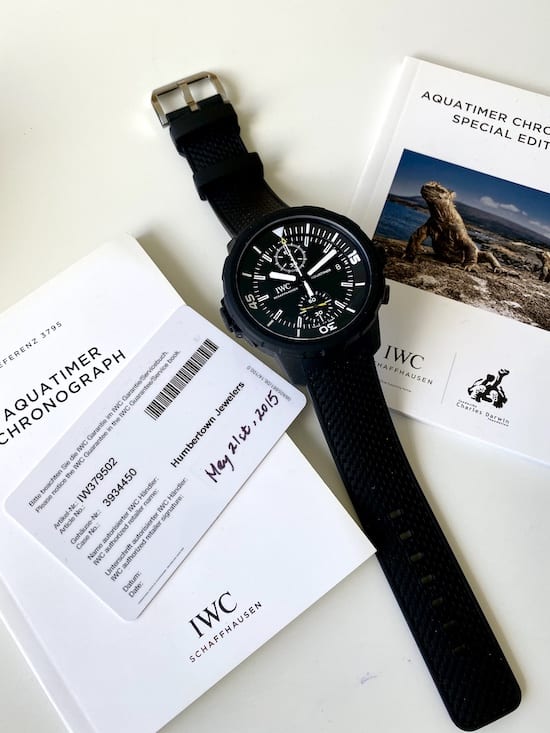 44mm IWC Galapagos Islands Chronograph Aquatimer 3795 Rubber - Full Set New