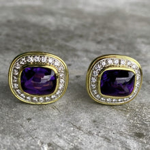Load image into Gallery viewer, 18K Yellow Gold 6 CT Amethyst and Diamond
