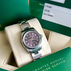 26 Ladies Rolex with Stunning Grape Dial - New With Box + Papers