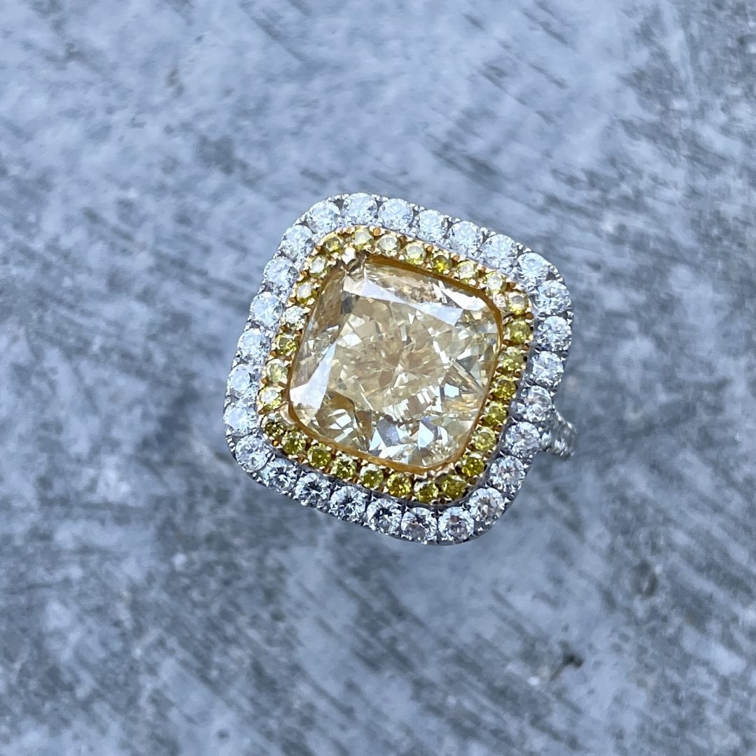 5.51 Carat Cushion Cut Diamond Ring Certified