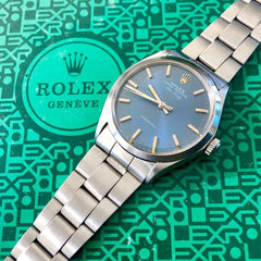 1969 Rolex Air king Tight Oyster Bracelet Ref 5500 Blue Dial