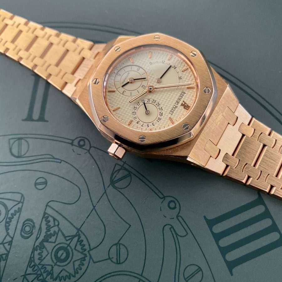 18K Gold Audemars Royal Oak Dual Time 25730 – Box and Papers